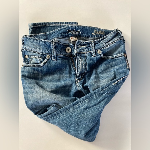 Silver Cropped Jeans - Picture 4 of 6